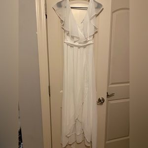 Katya White Ruffle Maxi Dress